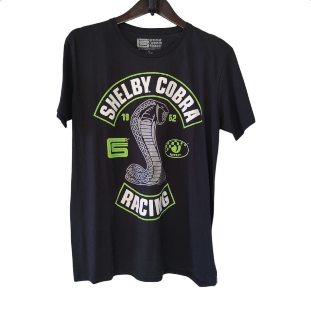 Carroll Shelby Ford Mustang Cobra Racing Black Shirt